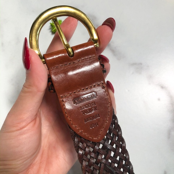 Coach brown leather braided belt 8541, size m - Picture 4 of 6
